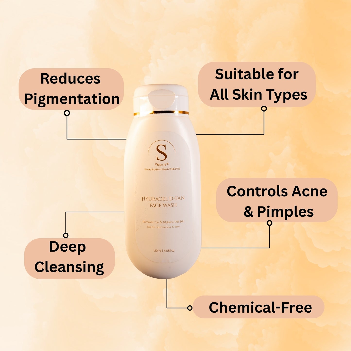 Hydragel D-Tan face Wash | Removes Tan & Brightens Dull Skin