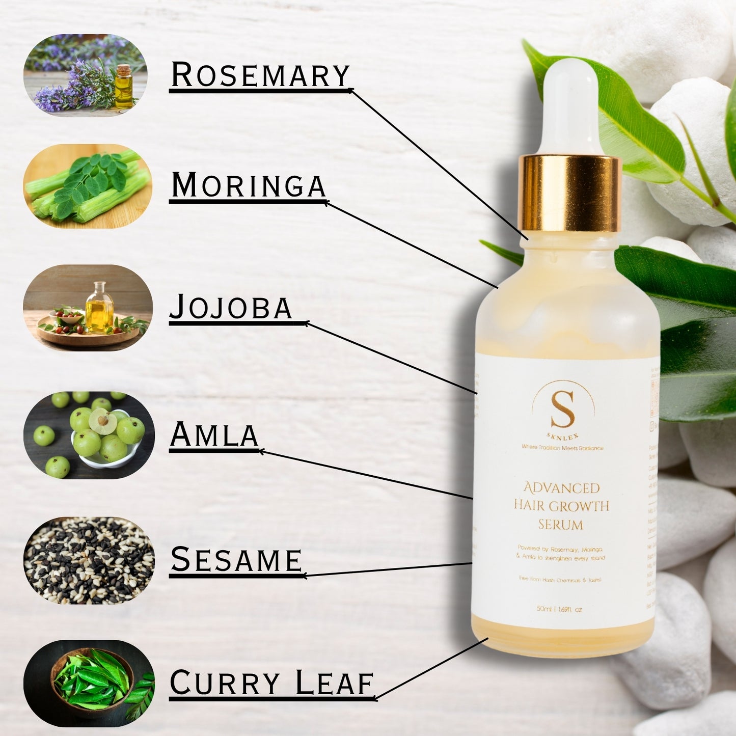 Advanced Hair Growth Serum | Powered by Rosemary, Moringa & Amla to strengthen every strand