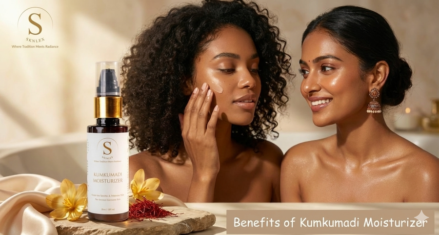 Kumkumadi moisturizer skincare routine for pigmentation and natural glow
