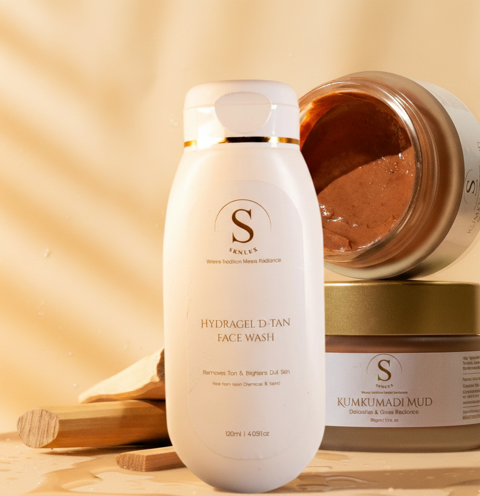 Kumkumadi Mud face pack + Hydragel D-tan face wash - SKNLEX