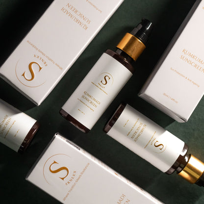 Kumkumadi Sunscreen | Sun Protection Gel & Anti Ageing - SKNLEX