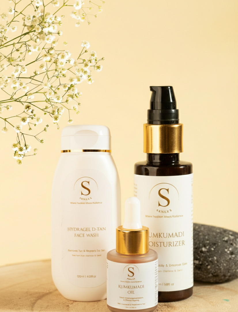 Kumkumadi oil + Face wash + kumkumadi moisturizer - SKNLEX