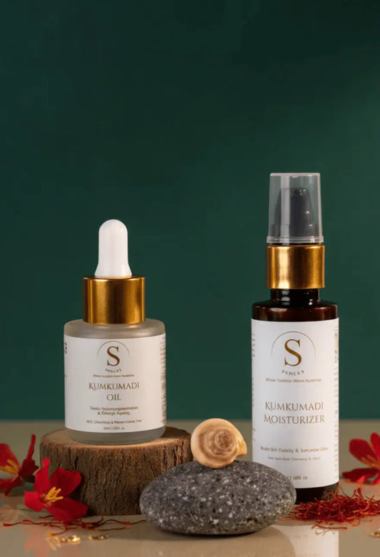 Kumkumadi oil + Kumkumadi moistouriser