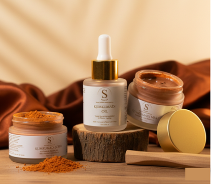 Kumkumadi oil + Kumkumadi scrub + Kumkumadi Oil