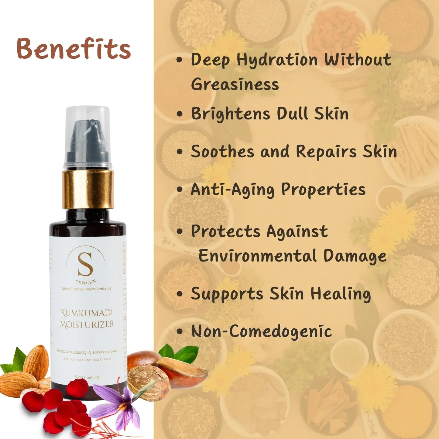 Kumkumadi Moisturizer | Boosts Skin Elasticity & Enhances Glow