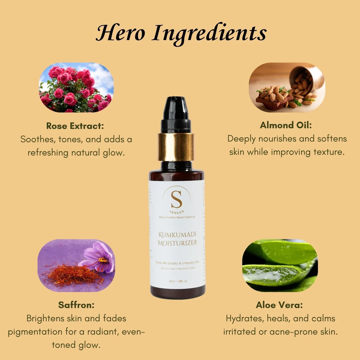 Kumkumadi Moisturizer | Boosts Skin Elasticity & Enhances Glow