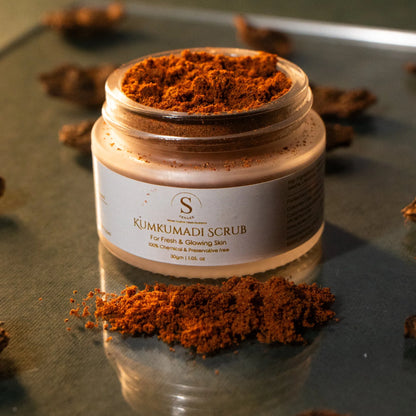 Kumkumadi oil + Kumkumadi scrub